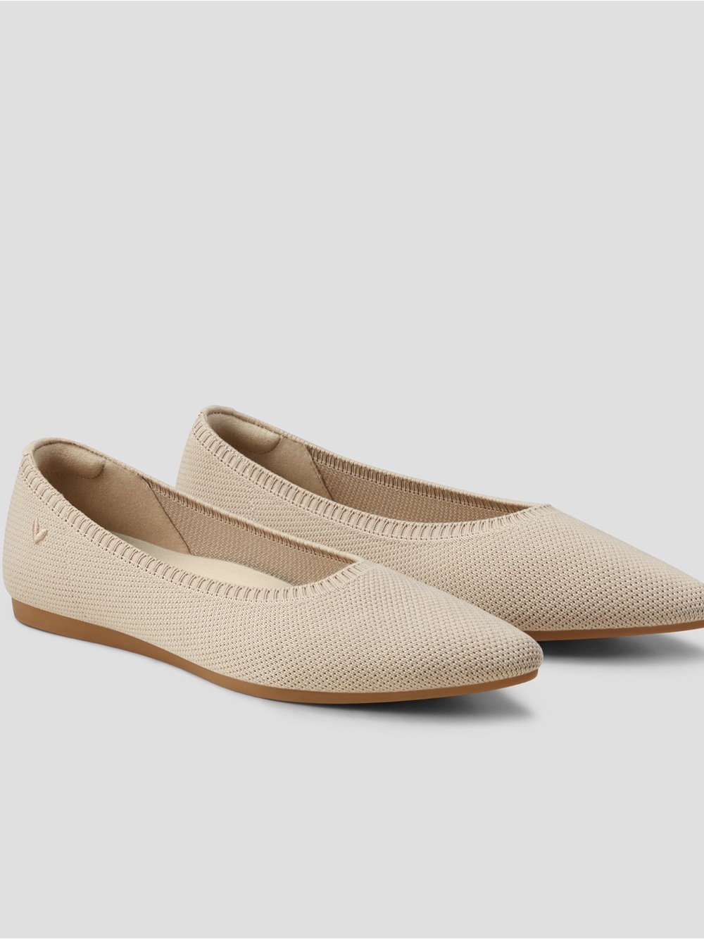 Vivaia Pointed Toe Ballet Flats Aria 5 in Almond